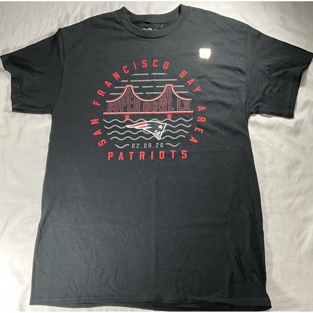 New England Patriots Super Bowl LX Black Shirt Men's Medium
